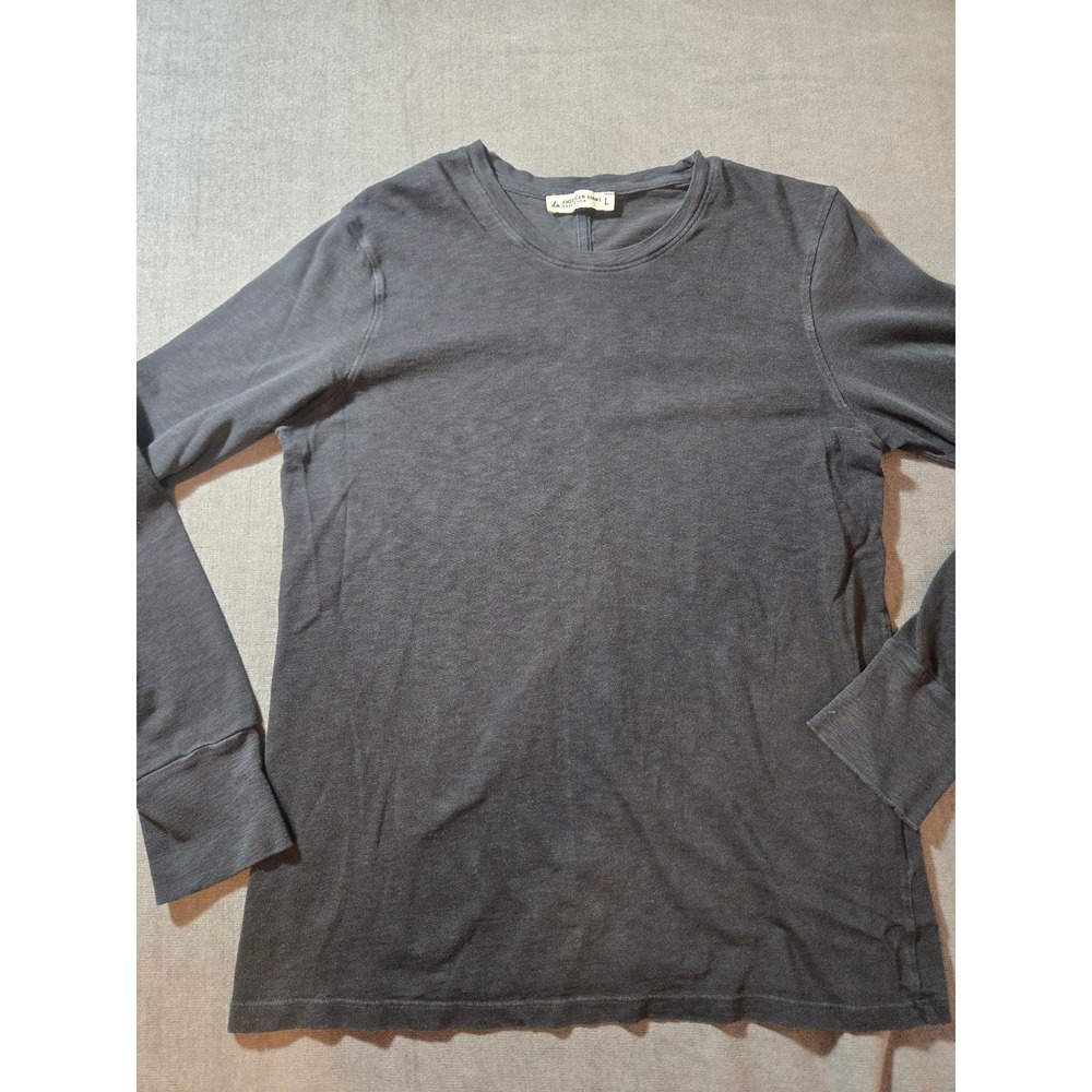 American Giant Long Sleeve T-Shirt Women's Large Black Supima Cotton USA Made